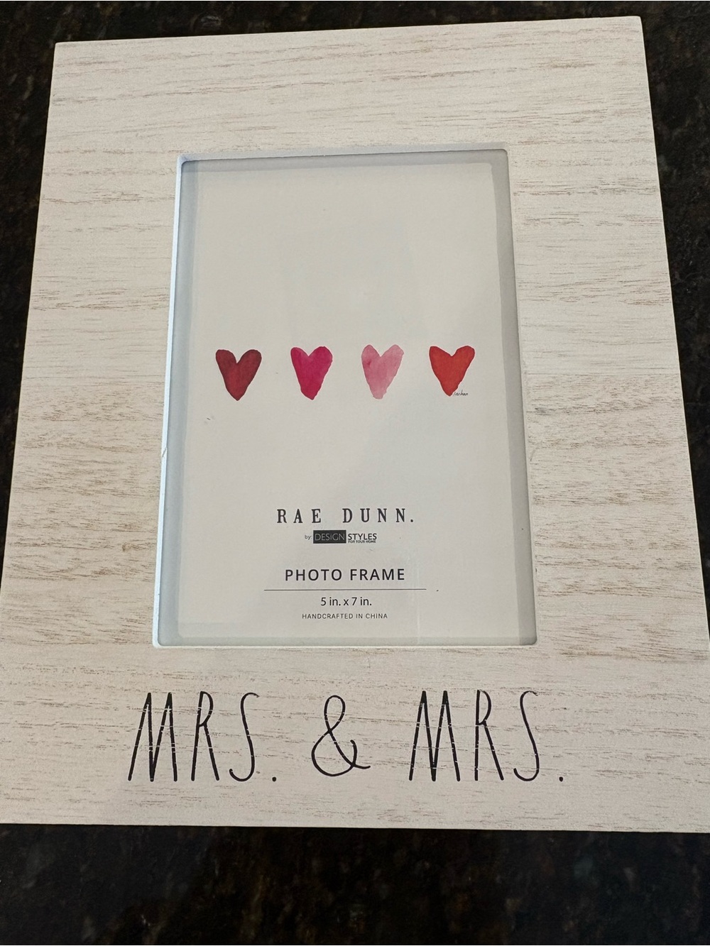 Rae Dunn White Wood "Mrs. & Mrs." Photo Frame